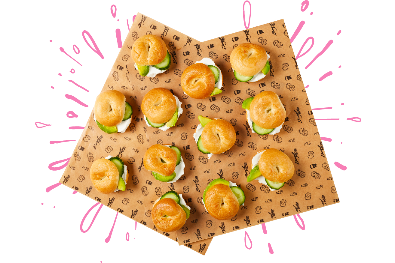 Vegan mini bagel platter